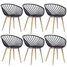 Kit - 6 X Cadeiras Clarice Nest Com Apoio De Braços - Sidera