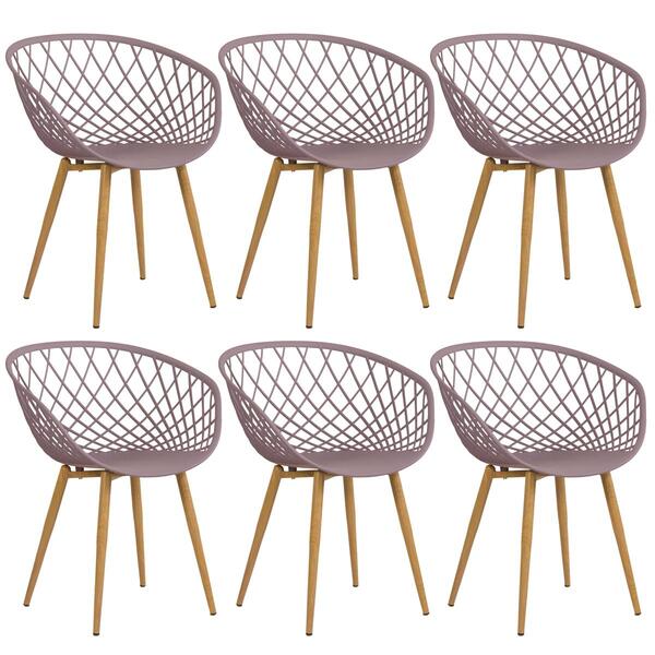 Kit - 6 X Cadeiras Clarice Nest Com Apoio De Braços - Sidera