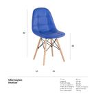 Kit - 6 X Cadeiras Eames Botonê - Madeira Clara - Azul