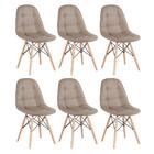 Kit - 6 X Cadeiras Eames Botonê - Nude - Base De Madeira Clara