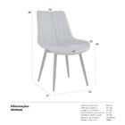 Kit - 6 X Cadeiras Estofadas Chicago - Cinza