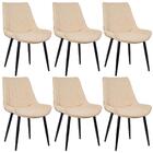 Kit - 6 X Cadeiras Estofadas Chicago - Nude Vintage