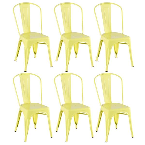 Kit - 6 X Cadeiras Iron Tolix - Amarelo Light
