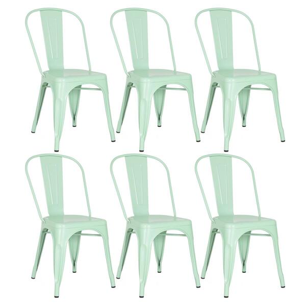 Kit - 6 X Cadeiras Iron Tolix - Verde Claro