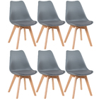 Kit - 6 X Cadeiras Leda - Cinza Escuro