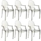 Kit - 6 X Cadeiras Louis Ghost - Sophia - Fumê