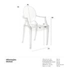 Kit - 6 X Cadeiras Louis Ghost - Sophia - Fumê