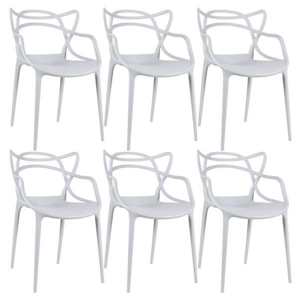 Kit - 6 X Cadeiras Masters Allegra - Cinza Claro