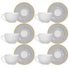 Kit 6 Xícaras Cerâmica Chá Café Pires Lines Clean 250ml