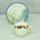 Kit 6 Xícaras Cerâmica Chá Café Pires Pavão Natureza 85ml