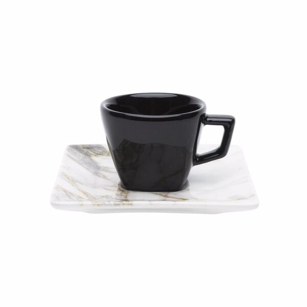 Kit 6 Xícaras Com Pires Golden Stone Oxford® Porcelana Estamp