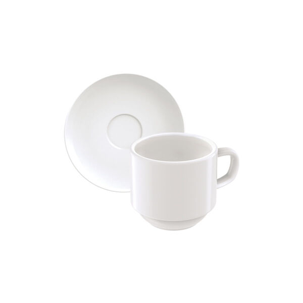 Kit 6 Xícaras De Café Com Pires Tramontina Paola Em Porcelana