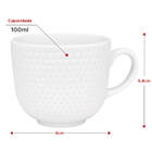 Kit 6 Xícaras De Porcelana Com Pires De Bambu 100ml