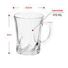 Kit 6 Xícaras De Vidro 170ml Costa Café Expresso