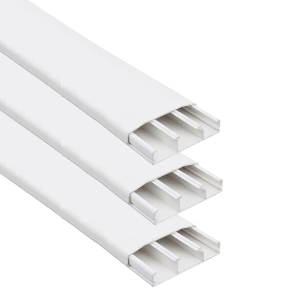 Kit 6mts Canaleta 3 Divisórias 50x20 Cabos Dupla Face Branco