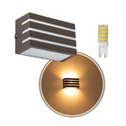 Kit 6X Arandela Frisada Policarbonato Marrom p/ área Externa