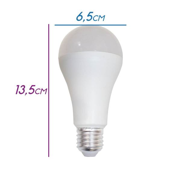 kit 6x lampada led 15w bulbo e27 a65 branco frio 6500k bivolt st1508 leroy merlin