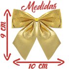 Kit 75 Enfeite Árvore Natal Laço Lacinho Dourado 9cm