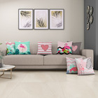 Kit 7 Almofadas Cheias Quarto Sala Flamingos 40cm Sofá Cama