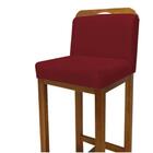 Kit 7 Banquetas Bia Suede Vermelho E Base Preta