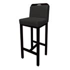 Kit 7 Banquetas Bia Veludinho Cinza Aplique E Base Preta