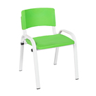 Kit 7 Cadeira Iso Infantil Creche, Escola Base Branco Verde C