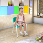 Kit 7 Cadeira Iso Infantil Creche, Escola Base Cinza Azul