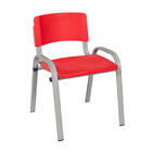 Kit 7 Cadeira Iso Infantil Creche, Escola Base Cinza Vermelho