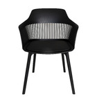 Kit 7 Cadeiras Polipropileno Marcela Montreal Preta Para Sala