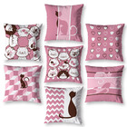 Kit 7 Capas De Almofada Infantil Quarto Meninas Gatos 40cm