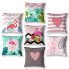 Kit 7 Capas De Almofada Quarto Sala Flamingos 40cm Sofá Cama
