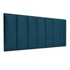 Kit 7 Módulos Estofados Cabeceira Cama Casal 20x60cm Azul