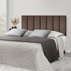 Kit 7 Módulos Estofados Cabeceira Cama Casal 20x60cm Marrom