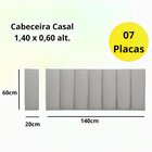 Kit 7 Módulos Estofados Cabeceira Cama Casal 20x60cm Marrom