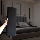 Kit 7 Módulos Estofados Cabeceira Cama Casal 20x60cm Preto