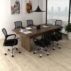 Kit 7 Peças Com Uma Mesa De Reunião E 6 Cadeiras De Escritóri