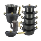 Kit 7 Peças Do Chef Cozinha Gourmet Alumínio Fundido Preto