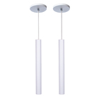 Kit 7 Pendente Luminária Tubo Branco 30 Cm + Lâmpada Led Bran