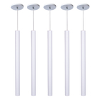Kit 7 Pendente Luminária Tubo Branco 50 Cm