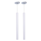 Kit 7 Pendente Luminária Tubo Branco 50 Cm + Lâmpada Led Bran