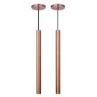 Kit 7 Pendente Luminária Tubo Cobre Rose Gold 50 Cm + Lâmpada