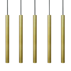 Kit 7 Pendente Luminária Tubo Dourado 50 Cm