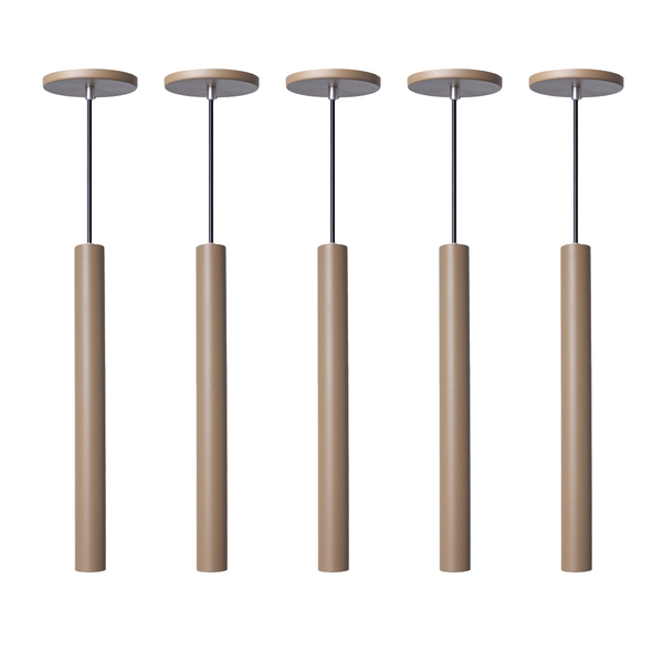 Kit 7 Pendente Luminária Tubo Fendi 30 Cm + Lâmpada Led Branc