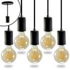 Kit 7 Pendente Soquete Copinho E27 Preto + Led G95