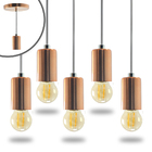 Kit 7 Pendente Soquete Copinho E27 Rose Gold + Led G45