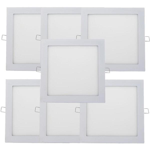 Kit 7 Plafon Painel Led Luminária Downlight 18w Embutir