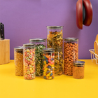 Kit 7 Potes De Vidro Com Tampa Inox Hermético Redondo - Tud U