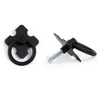 Kit 7 Puxadores Argola + 7 Dobradiças Mexicana - Preto Fosco