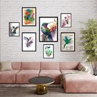 Kit 7 Quadros Decorativos Beija-flores - Com Vidro  Moldura B