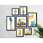 Kit 7 Quadros Decorativos Familia Simpsons
